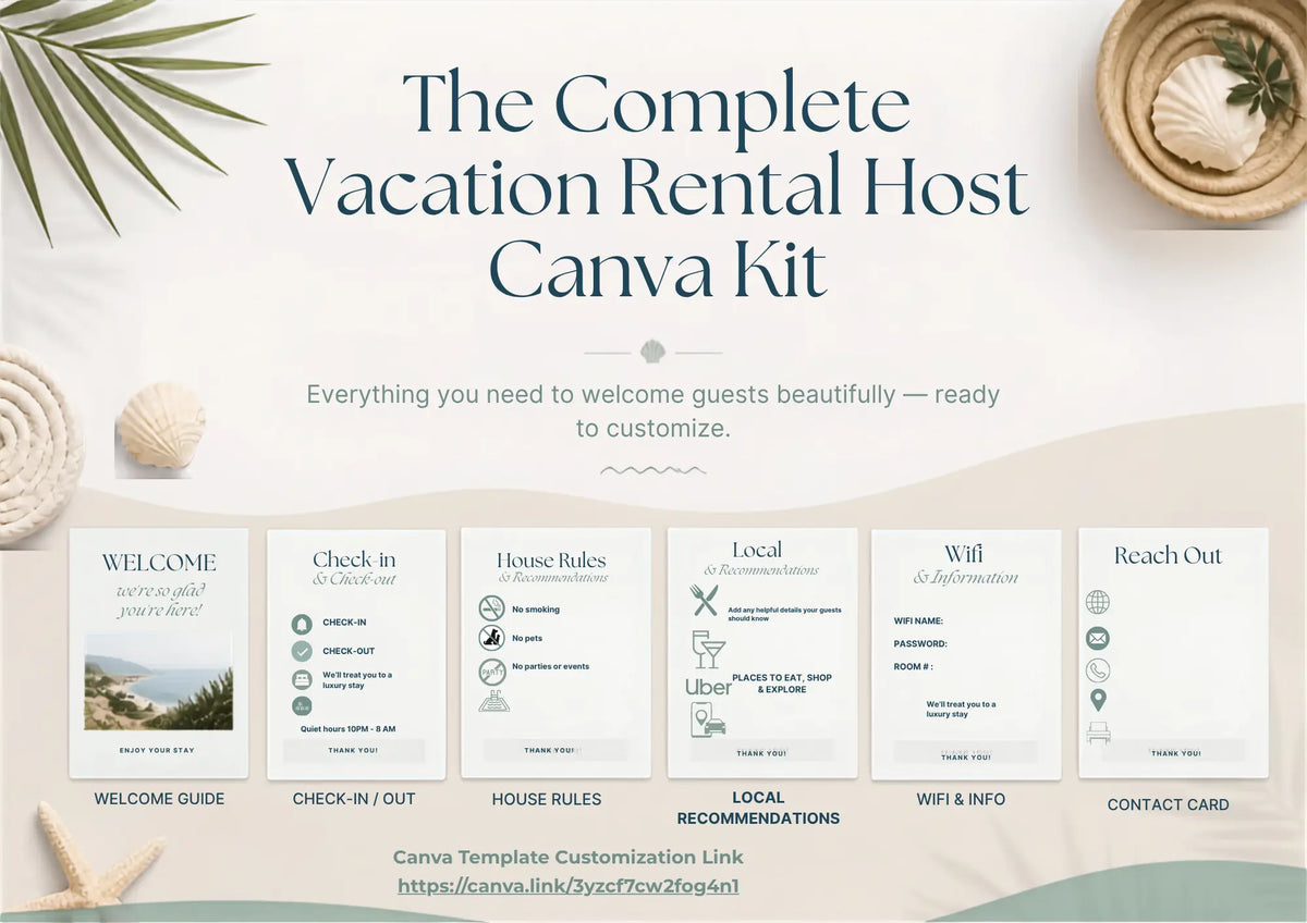 Canva Airbnb Vacation Rental Host Kit Bundle Underwood Creations