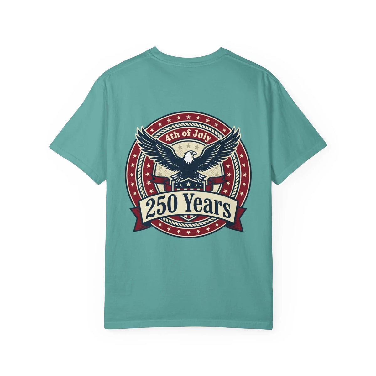 250 Years Eagle Badge T-Shirt | USA 4th of July Patriotic Tee