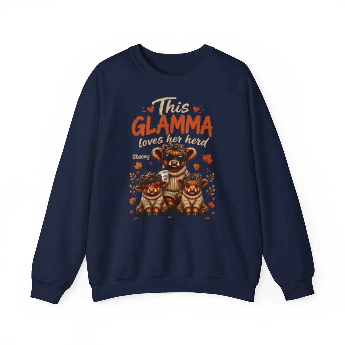 This Grandma, Glamma, Gigi, Mimi, or Any Name Loves Her Herd Sweatshirt | Cute Family, Fall Leaves