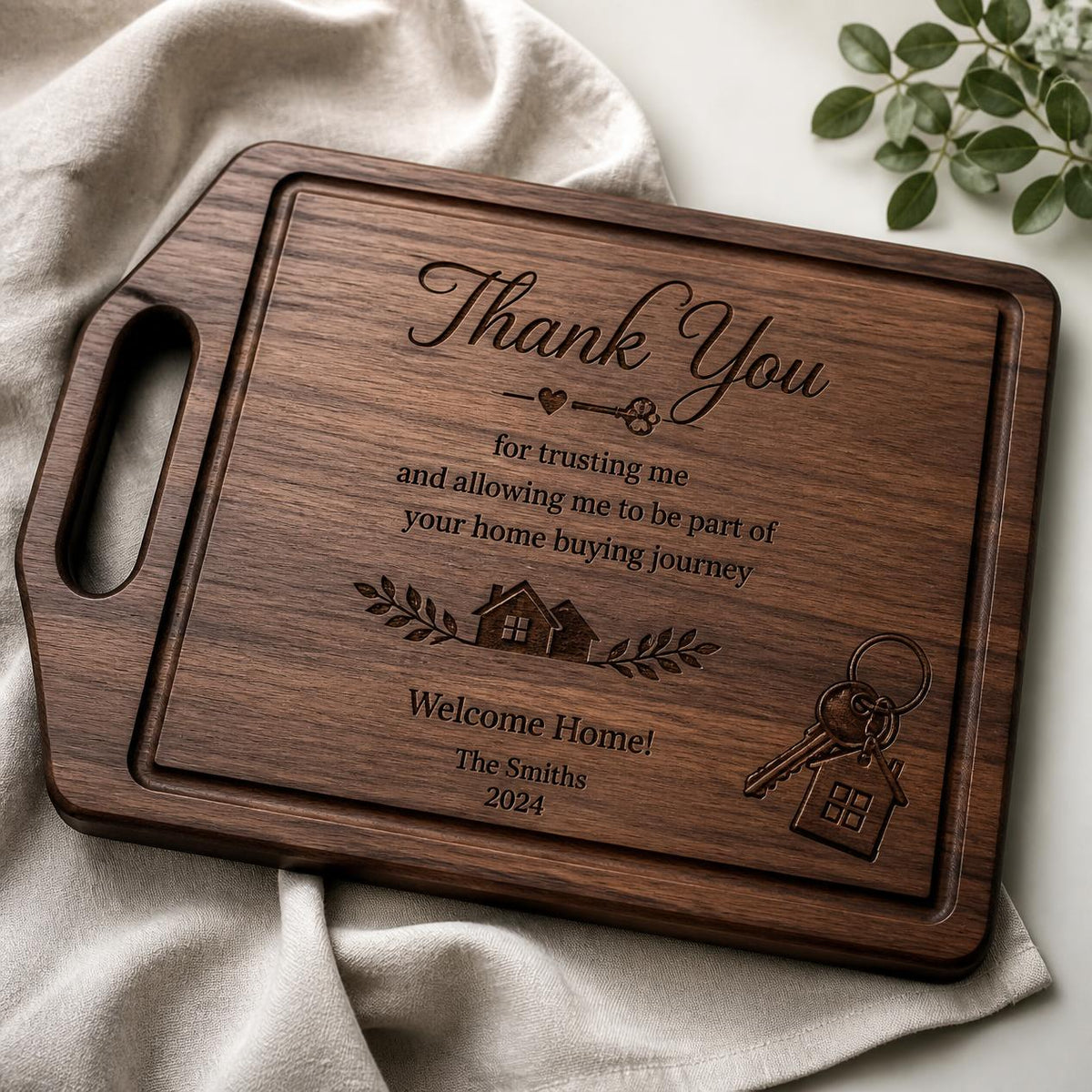 Custom Engraved Wood Cutting Board, Family Keepsake, Wedding Gift, Business Logo