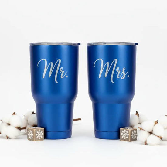 Matching Mr. and Mrs. Tumblers – Blue