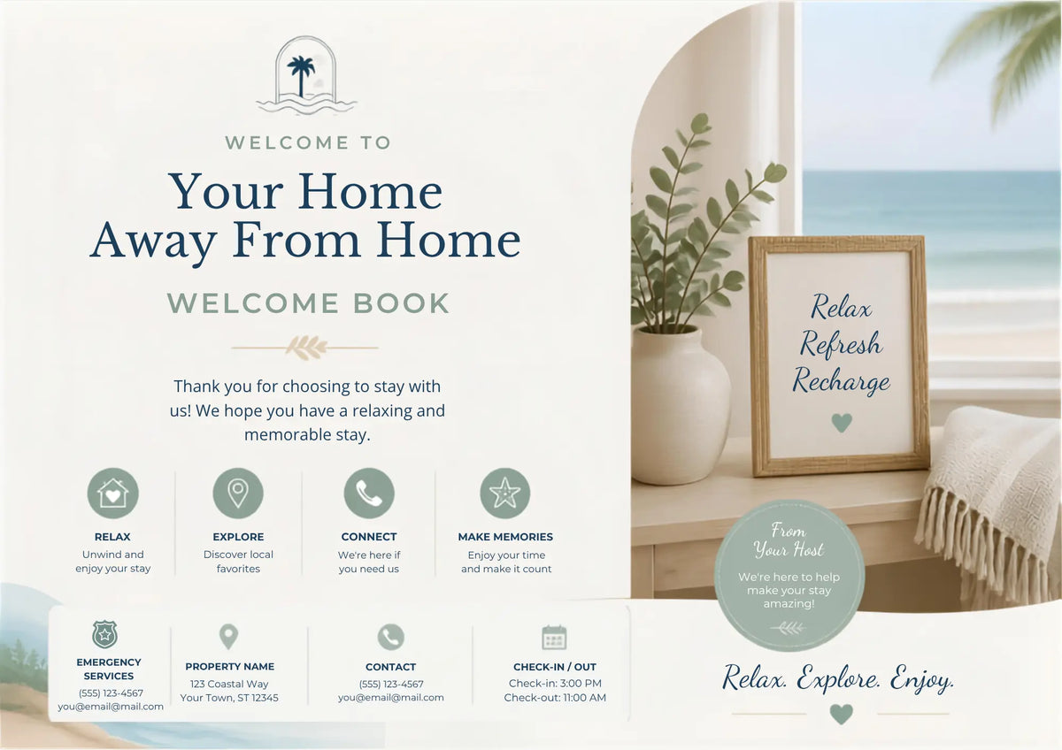 Canva Airbnb Vacation Rental Host Kit Bundle Underwood Creations
