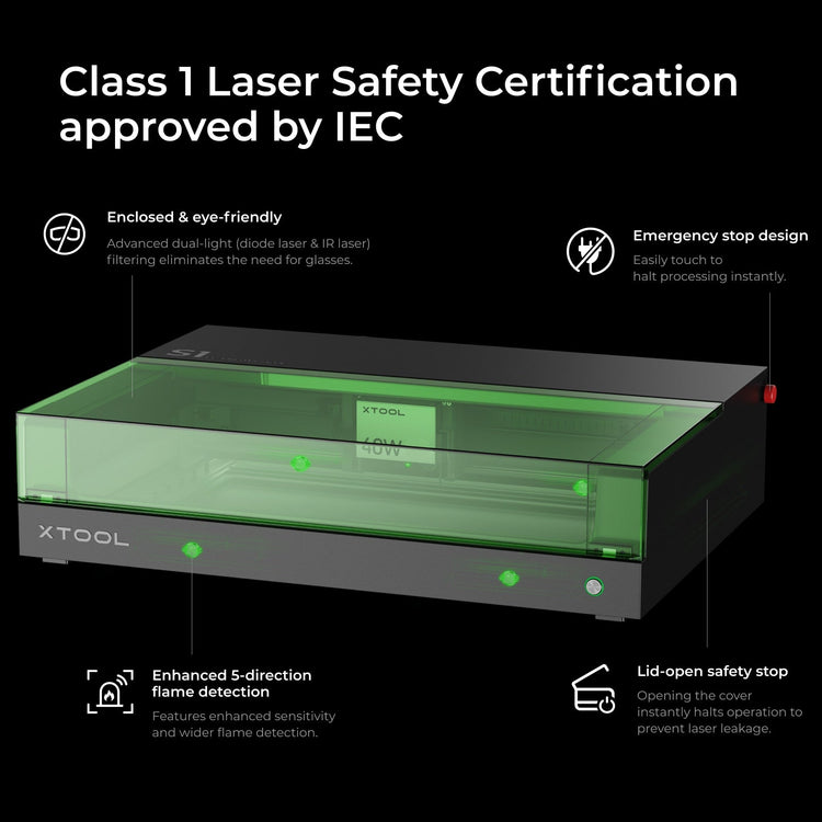 xTool S1 + 1064nm IR Laser Kit: Enclosed Diode Laser Engraver & Cutter xTool