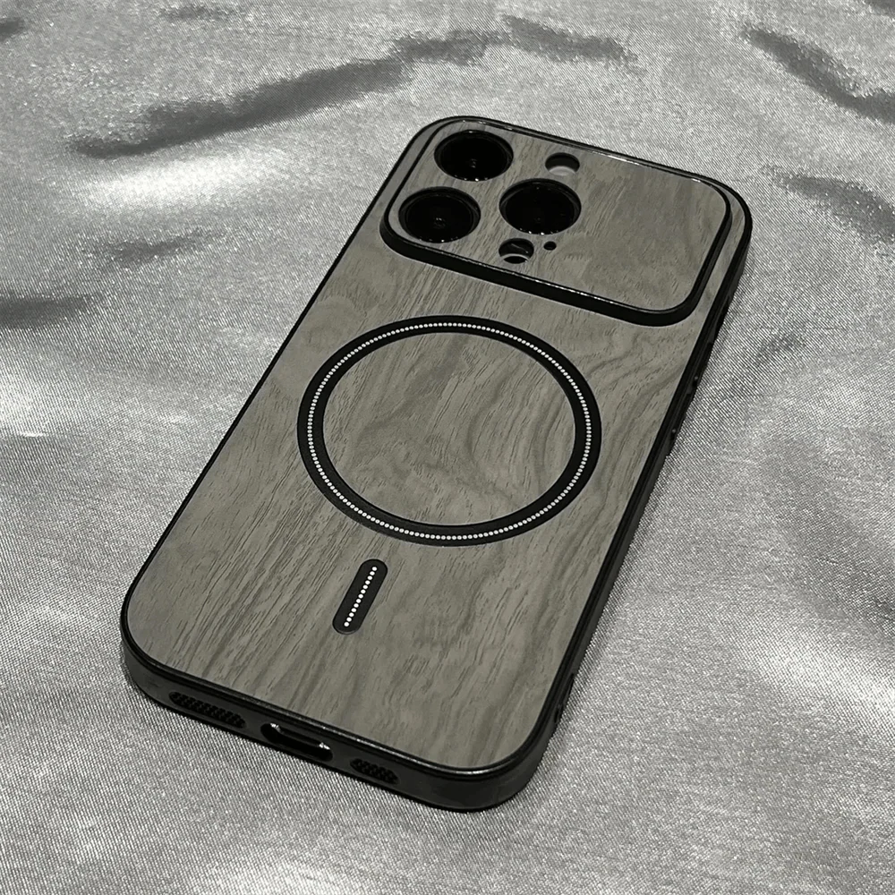 Luxury Wood Grain Magsafe Shockproof iPhone Case Vogueen