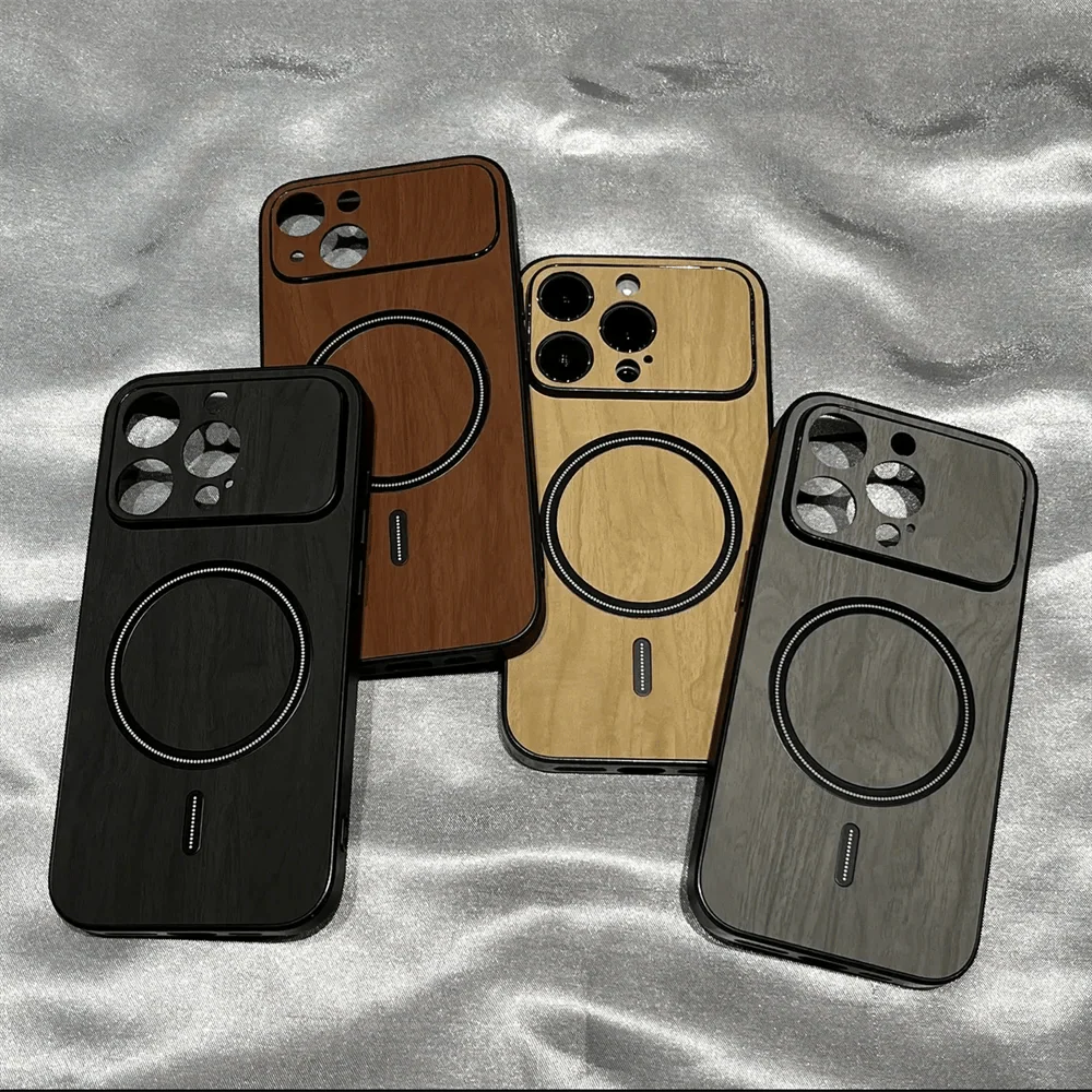 Luxury Wood Grain Magsafe Shockproof iPhone Case Vogueen