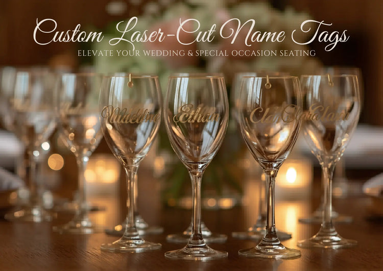 Personalized Laser Cut Wine Glass Name Tags Underwood Creations