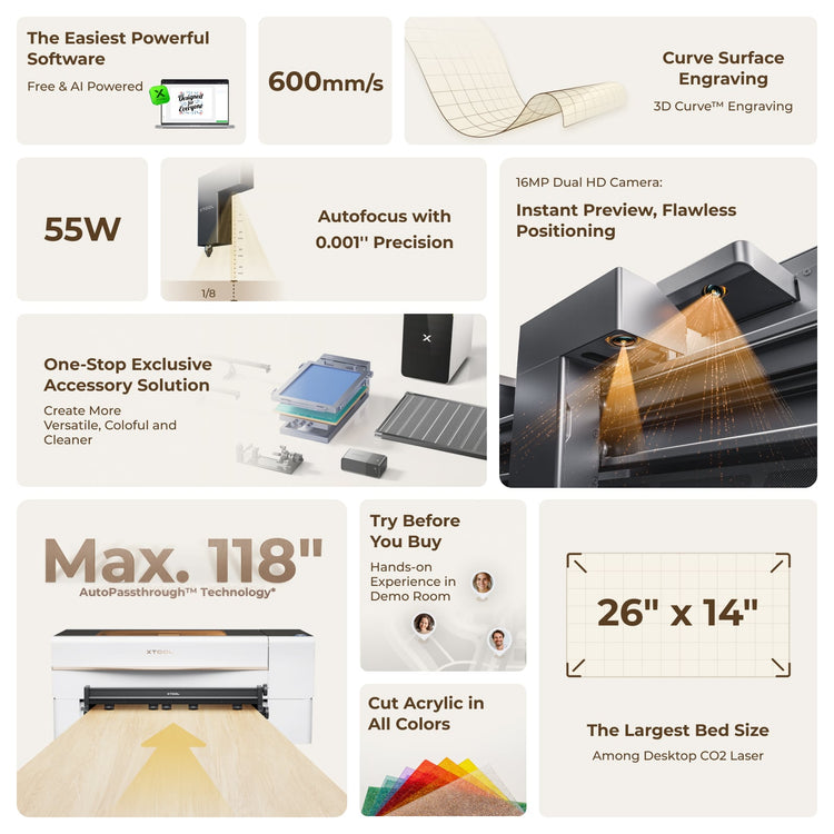 xTool P2S 55W Desktop CO2 Laser Cutter xTool