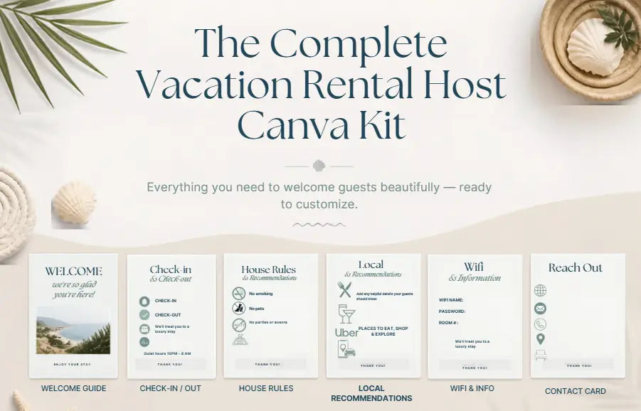 Canva Airbnb Vacation Rental Host Kit Bundle Underwood Creations