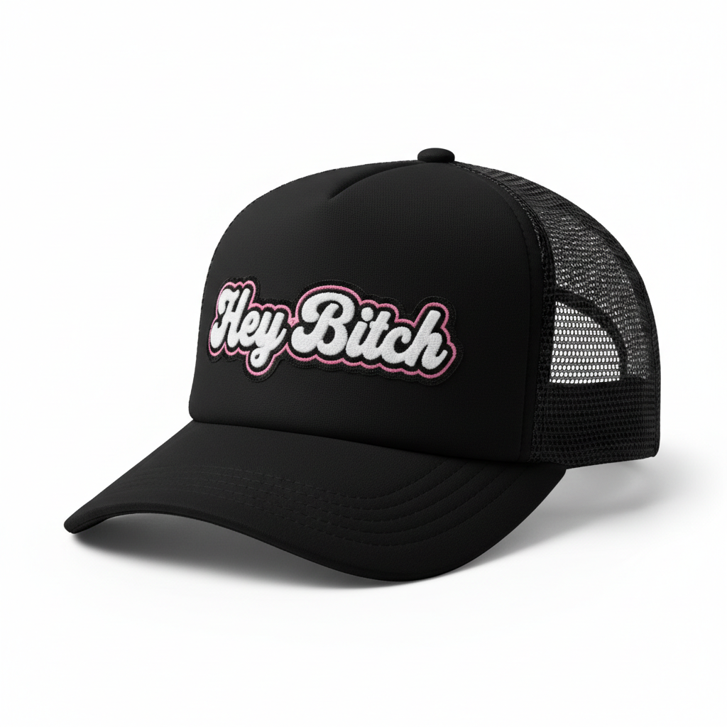 Black Hey Bitch Trucker Hat