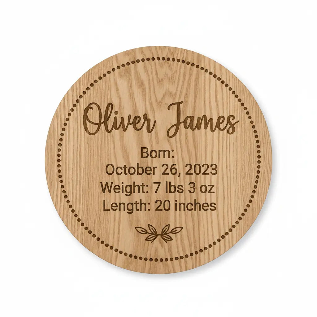 Baby Announcement Sign-Laser Engraved Underwood Creations