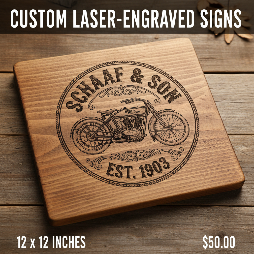 Custom Laser-Engraved Signs Ad