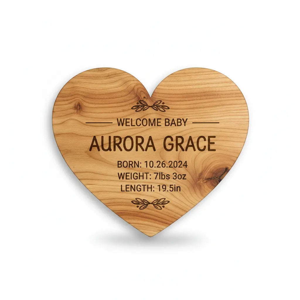 Baby Announcement Sign-Laser Engraved Underwood Creations
