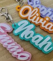 Personalized bag tags, key chains, you decide what size you want it for.