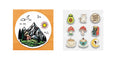 Custom Cut Stickers: Mountain Camping, Avocado, Cat, Mushroom, Coffee, Moon Designs