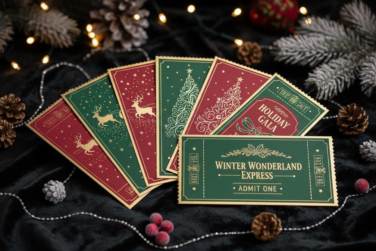 Custom Holiday Foiled Tickets