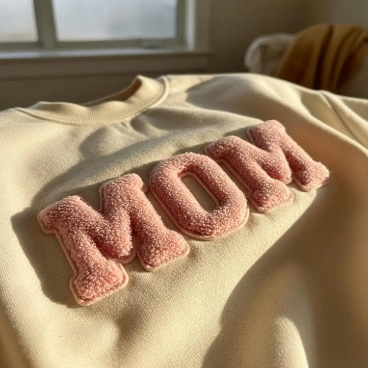 MOM Chenille Patch Close-Up