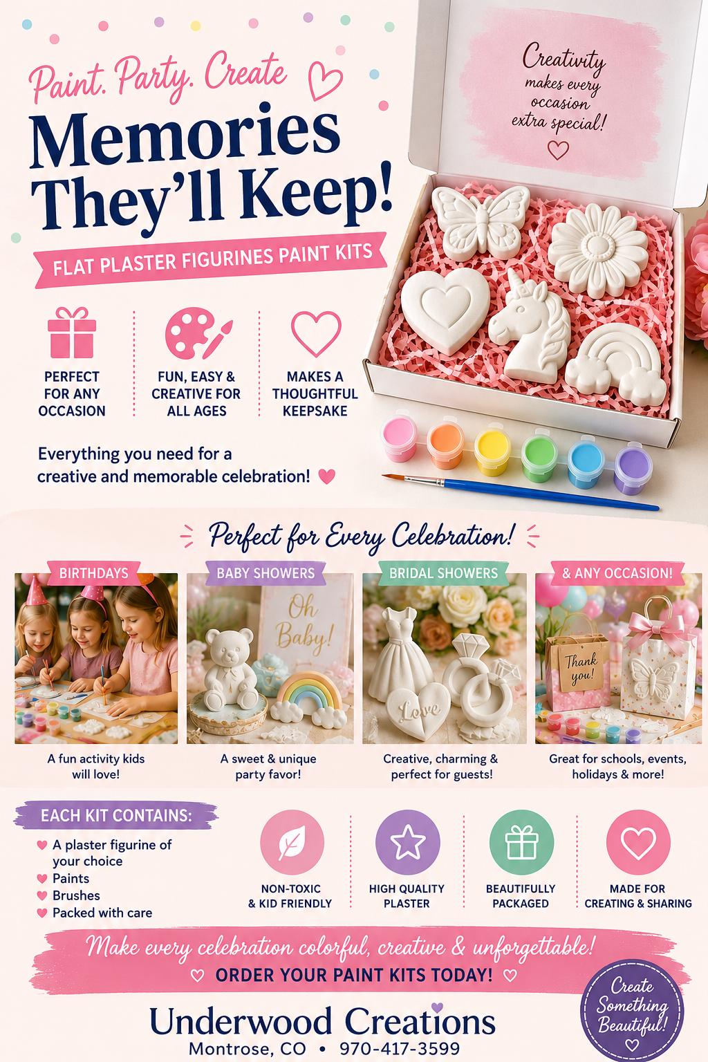 Paint, Party, Create! Custom Plaster Figurine Kit