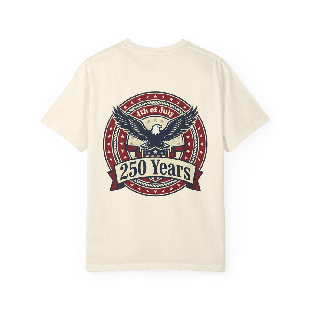 250 Years Eagle Badge T-Shirt | USA 4th of July Patriotic Tee
