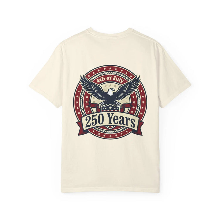 250 Years Eagle Badge T-Shirt | USA 4th of July Patriotic Tee
