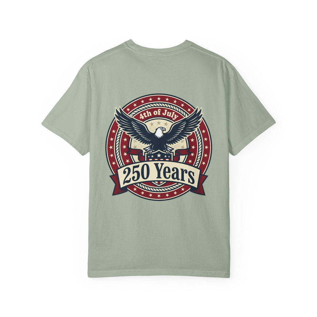 250 Years Eagle Badge T-Shirt | USA 4th of July Patriotic Tee