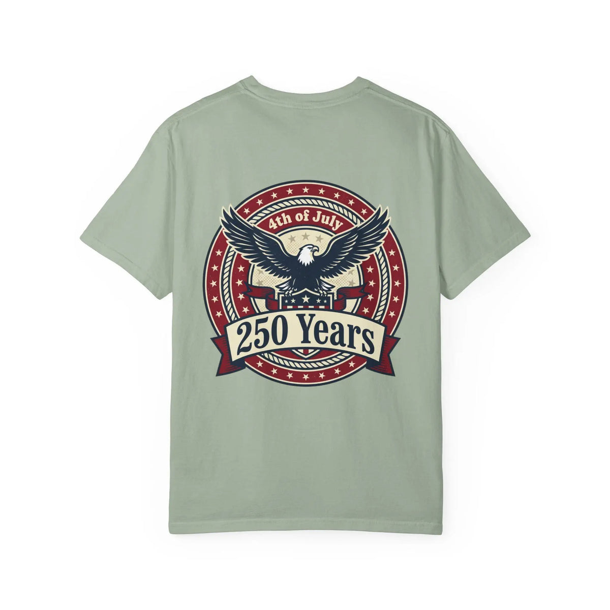 250 Years Eagle Badge T-Shirt | USA 4th of July Patriotic Tee