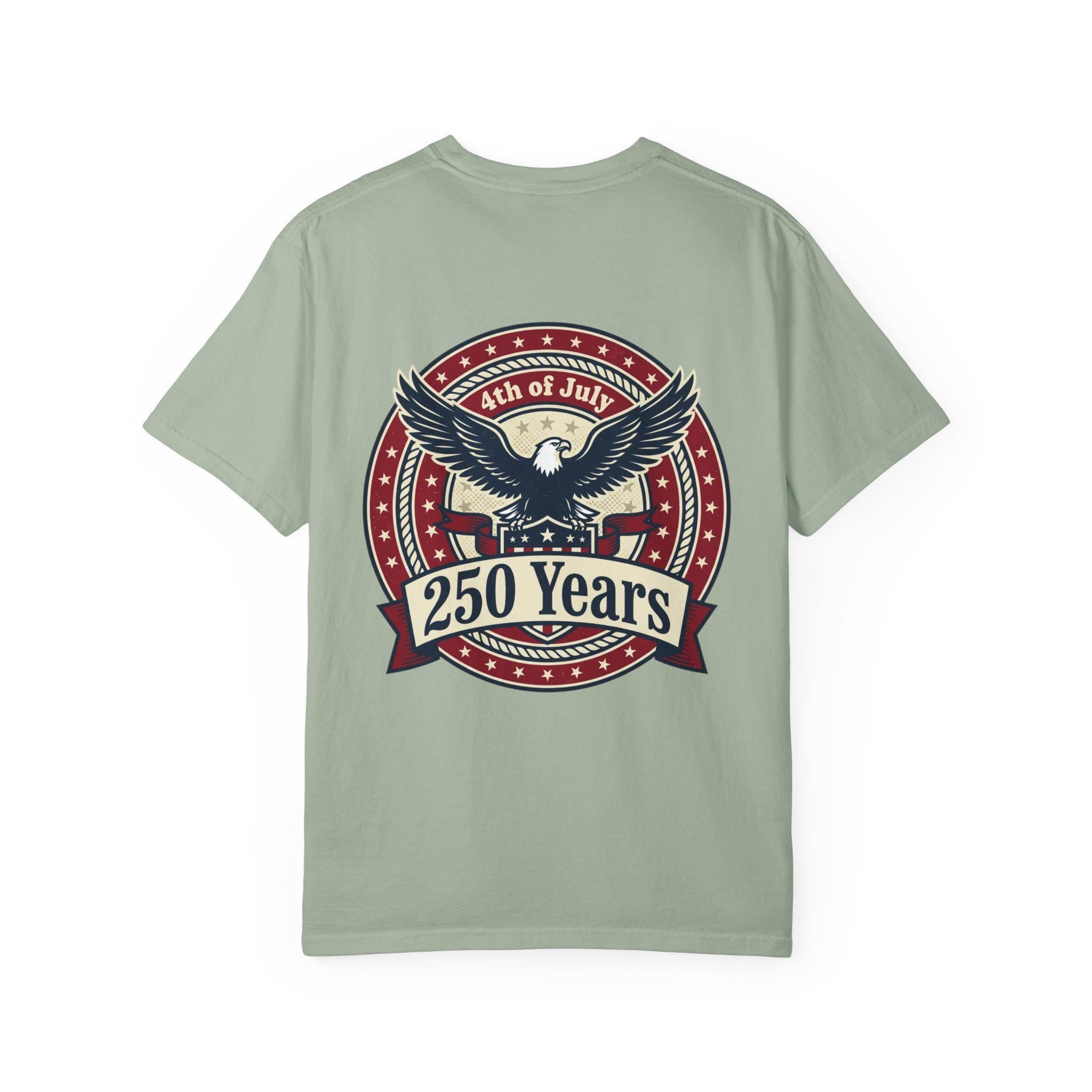 250 Years Eagle Badge T-Shirt | USA 4th of July Patriotic Tee