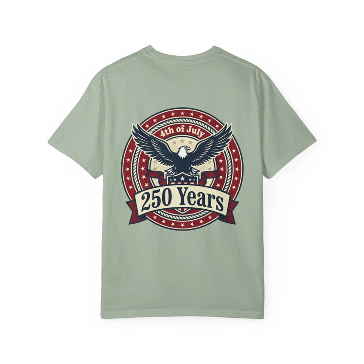 250 Years Eagle Badge T-Shirt | USA 4th of July Patriotic Tee