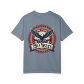 250 Years Eagle Badge T-Shirt | USA 4th of July Patriotic Tee