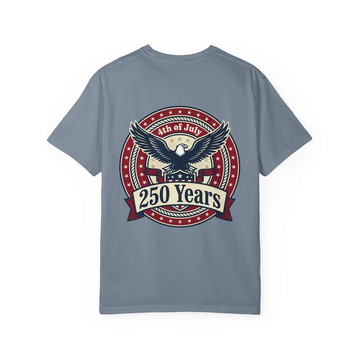 250 Years Eagle Badge T-Shirt | USA 4th of July Patriotic Tee