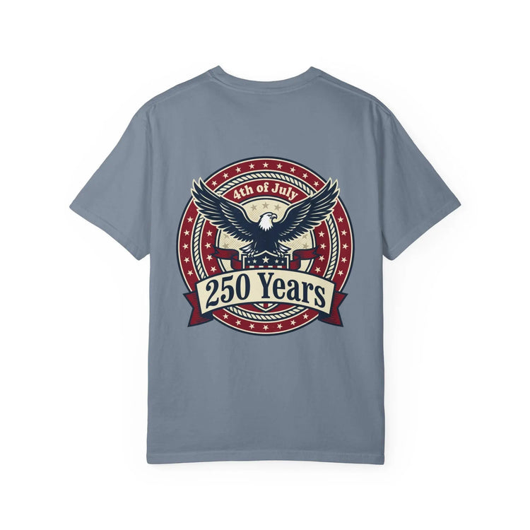 250 Years Eagle Badge T-Shirt | USA 4th of July Patriotic Tee