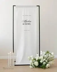 White Wedding Sign with Flower Box 24" x 36"