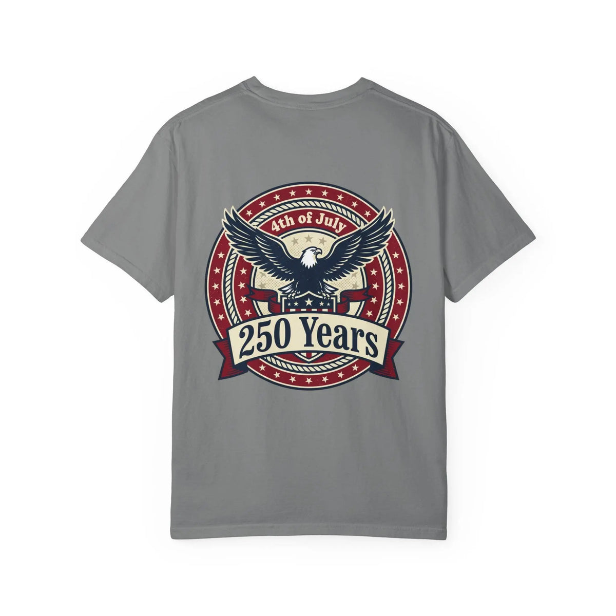 250 Years Eagle Badge T-Shirt | USA 4th of July Patriotic Tee