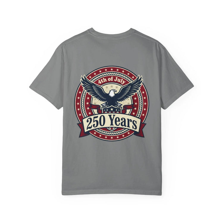 250 Years Eagle Badge T-Shirt | USA 4th of July Patriotic Tee