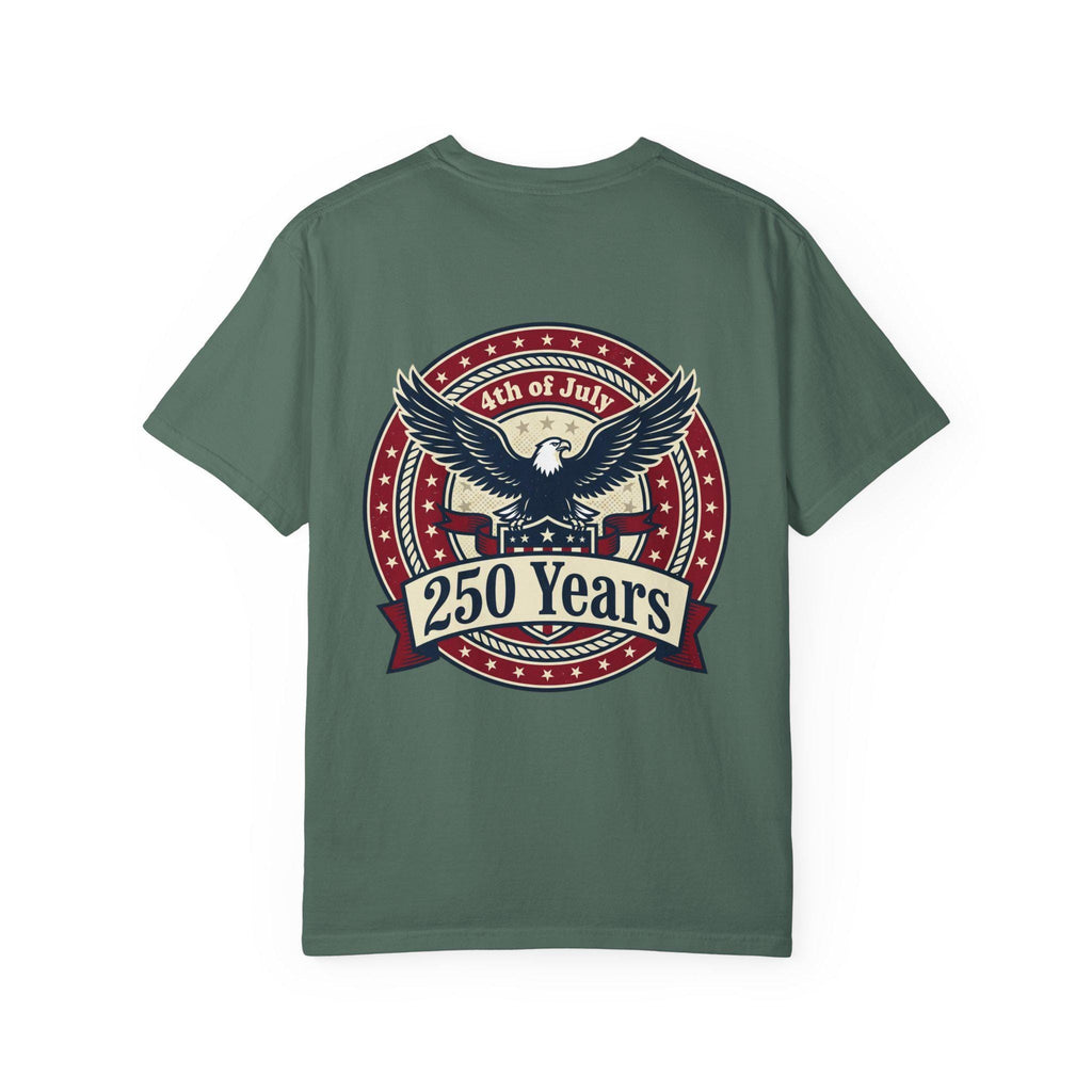 250 Years Eagle Badge T-Shirt | USA 4th of July Patriotic Tee