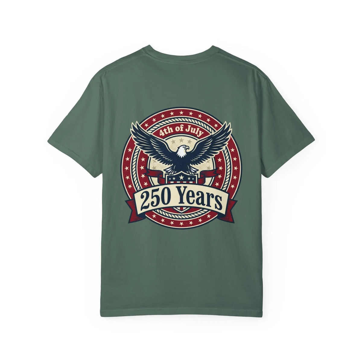 250 Years Eagle Badge T-Shirt | USA 4th of July Patriotic Tee