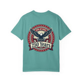 250 Years Eagle Badge T-Shirt | USA 4th of July Patriotic Tee