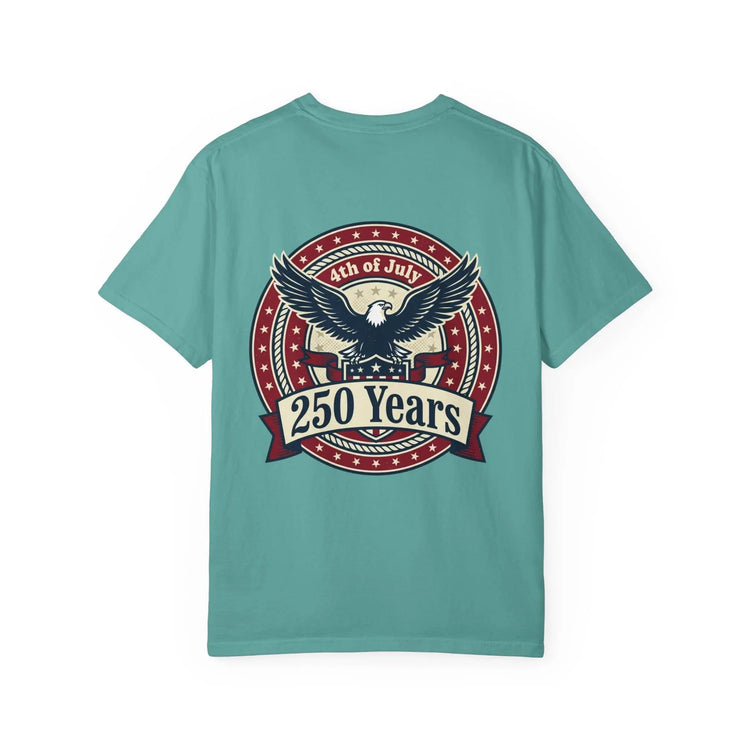 250 Years Eagle Badge T-Shirt | USA 4th of July Patriotic Tee