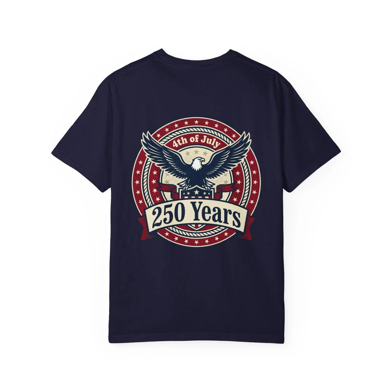 250 Years Eagle Badge T-Shirt | USA 4th of July Patriotic Tee