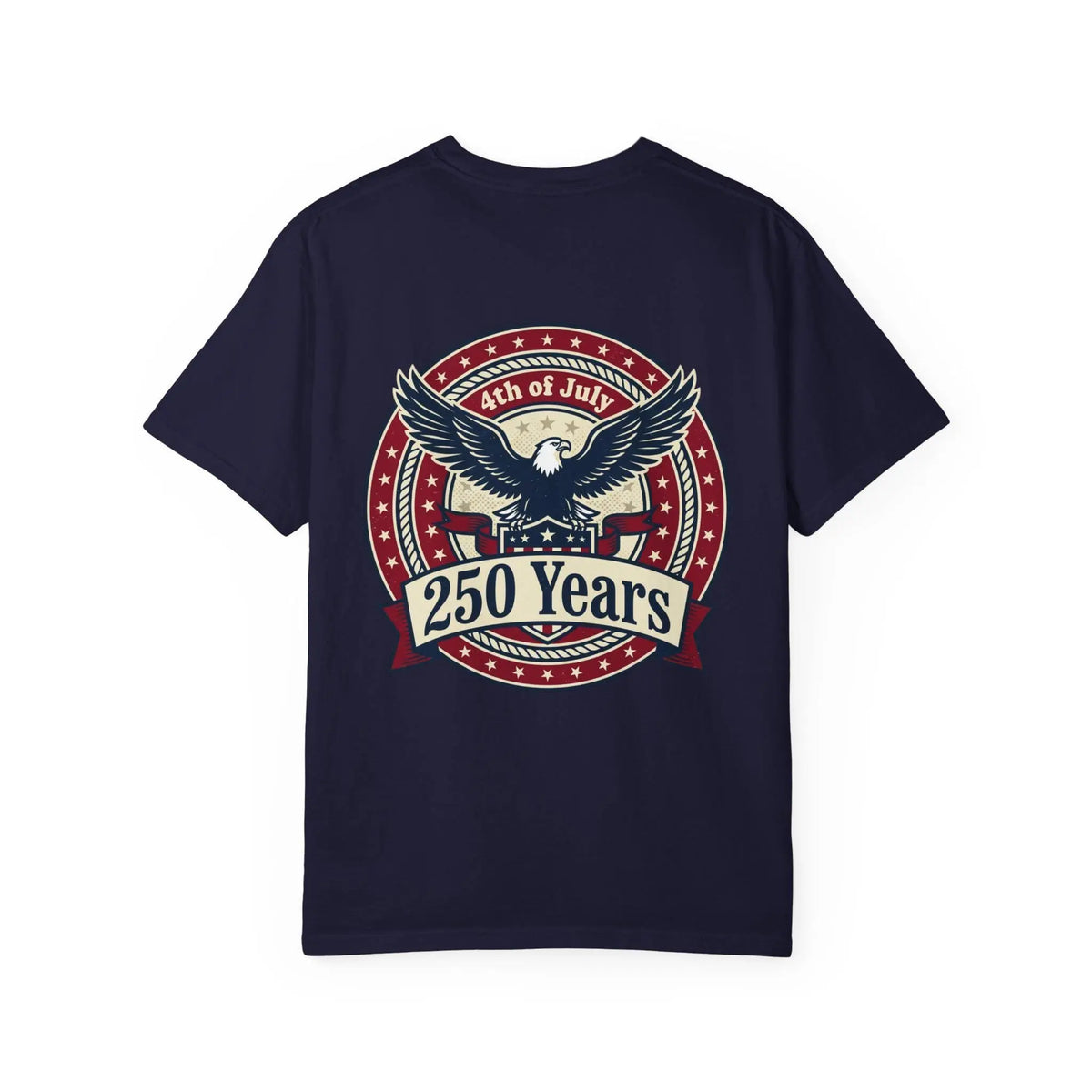250 Years Eagle Badge T-Shirt | USA 4th of July Patriotic Tee