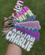 Personalized bag tags, key chains, you decide what size you want it for.
