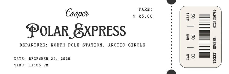 Custom Holiday Foiled Tickets