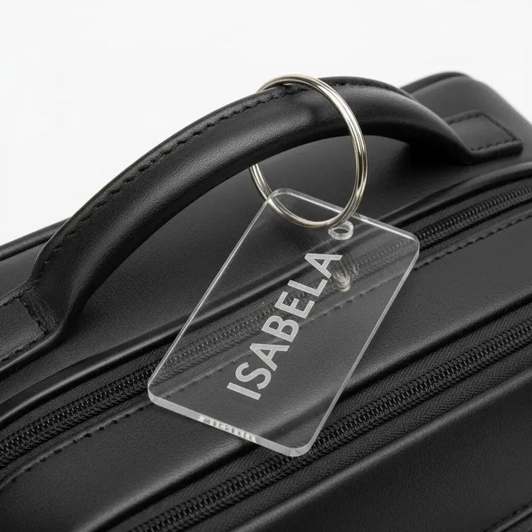 Clear acrylic bag tag