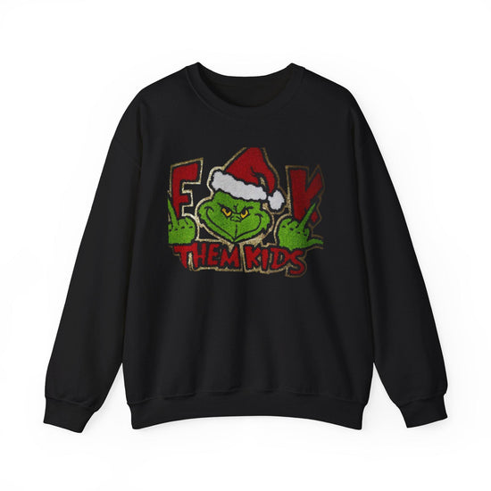 Grinch Peeking Santa Hat Sweatshirt | F--- Them Kids Crewneck