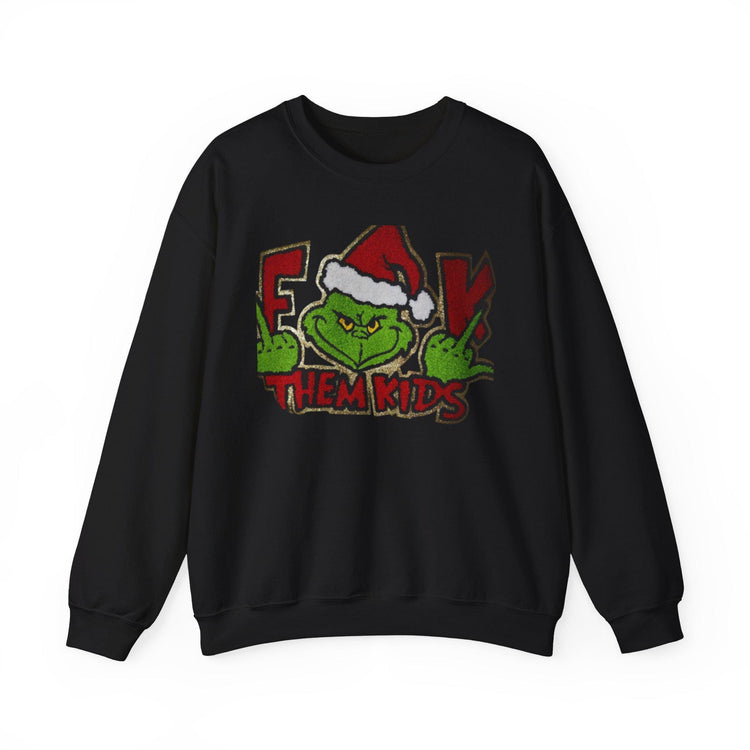 Grinch Peeking Santa Hat Sweatshirt | F--- Them Kids Crewneck