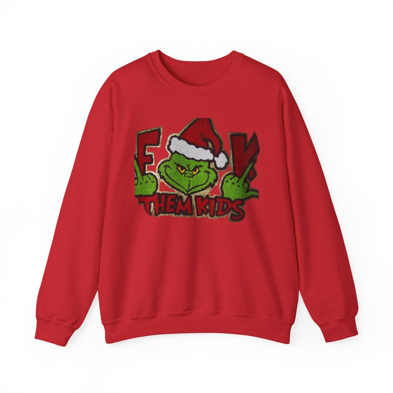 Grinch Peeking Santa Hat Sweatshirt | F--- Them Kids Crewneck