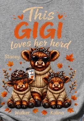 This Grandma, Glamma, Gigi, Mimi, or Any Name Loves Her Herd Sweatshirt | Cute Family, Fall Leaves