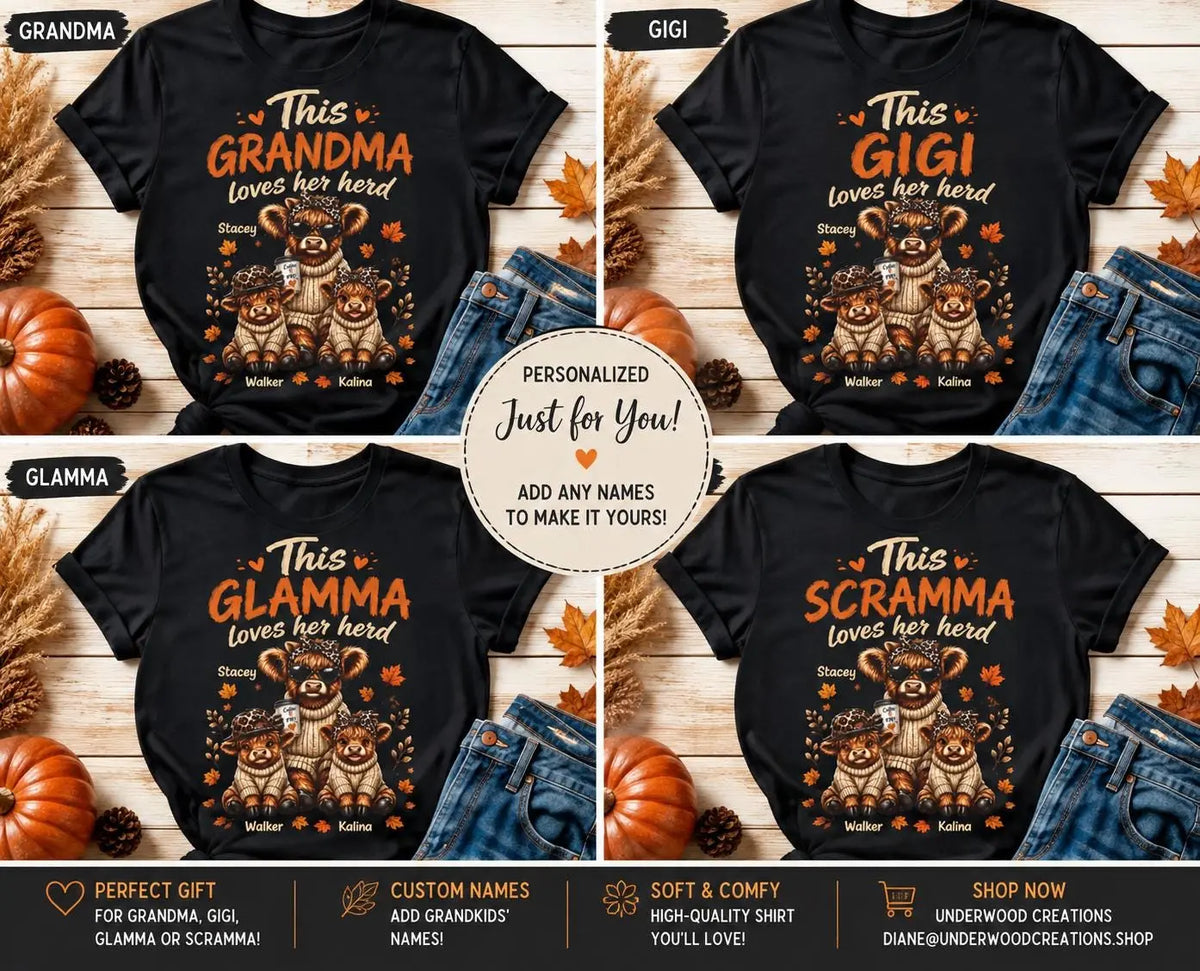 This Grandma, Glamma, Gigi, Mimi, or Any Name Loves Her Herd Sweatshirt | Cute Family, Fall Leaves