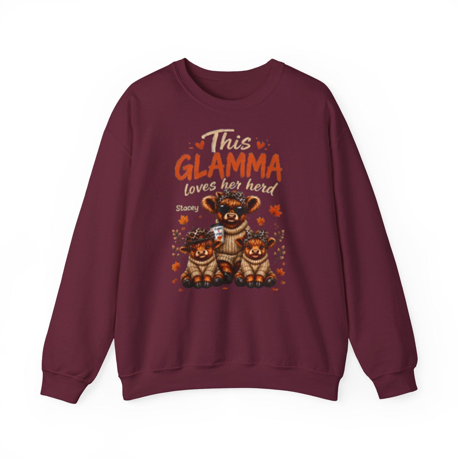 This Grandma, Glamma, Gigi, Mimi, or Any Name Loves Her Herd Sweatshirt | Cute Family, Fall Leaves