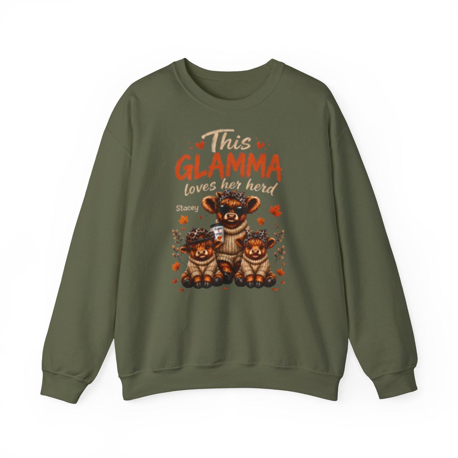 This Grandma, Glamma, Gigi, Mimi, or Any Name Loves Her Herd Sweatshirt | Cute Family, Fall Leaves