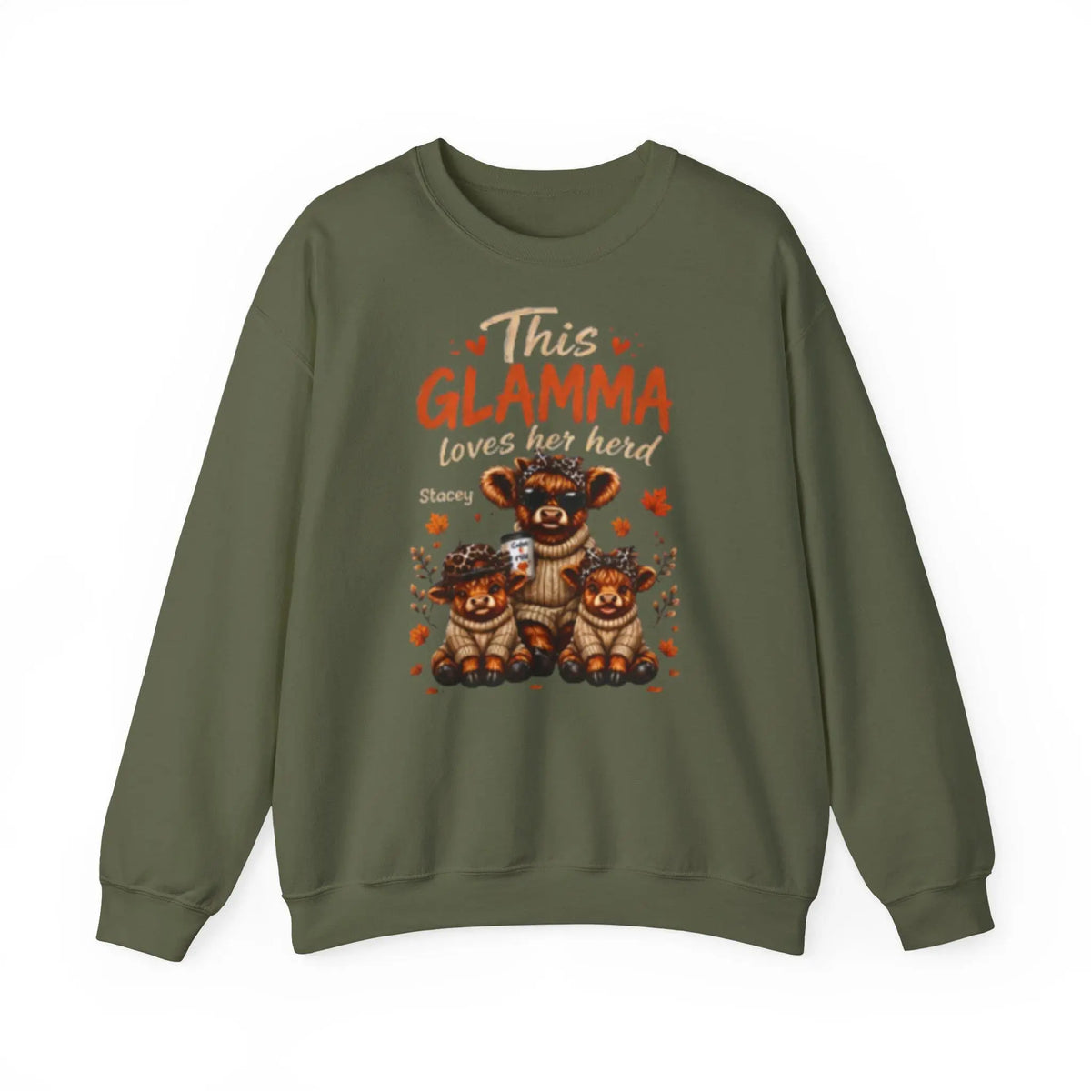 This Grandma, Glamma, Gigi, Mimi, or Any Name Loves Her Herd Sweatshirt | Cute Family, Fall Leaves